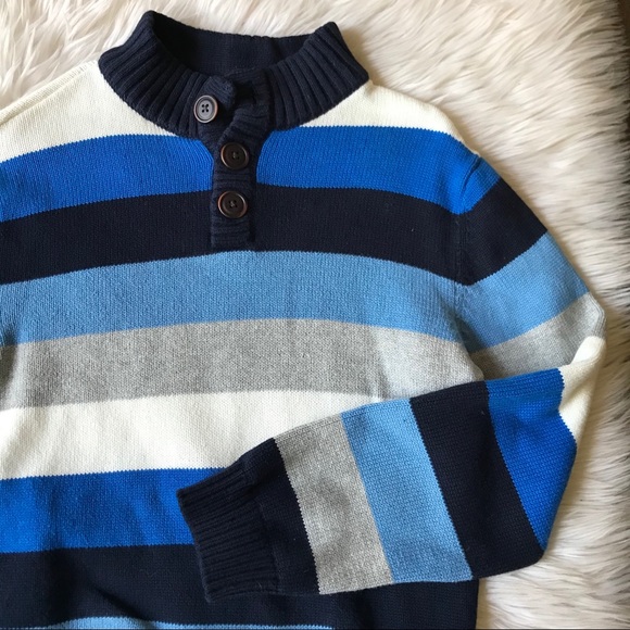 Boy’s High Neck Striped Sweater 10-12 - Picture 4 of 5